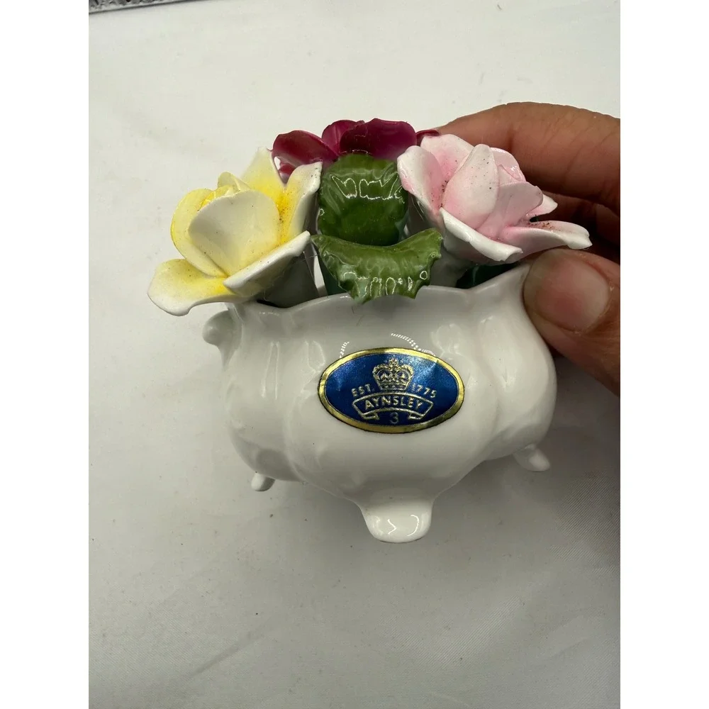 Aynsley England Mixed Roses June Fine Bone China Hand-Painted Floral Display‎